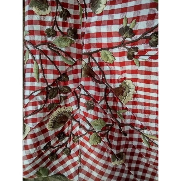 Karen Perry Silk Blazer Gingham Floral Fitted Blazer Embroidered US 6 - Picture 8 of 10